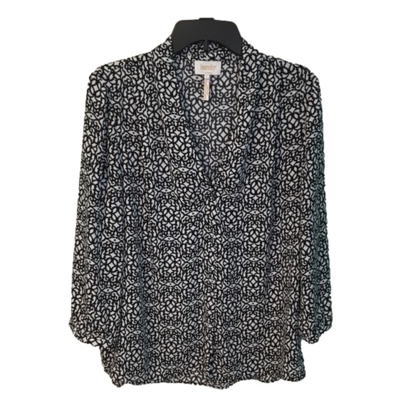 Laundry BY SHELLI SEGAL Black and White Blouse - Picture 1 of 7